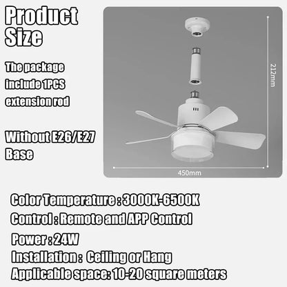 AuraFlow - Modern LED Ceiling Fan with Light & Remote Control