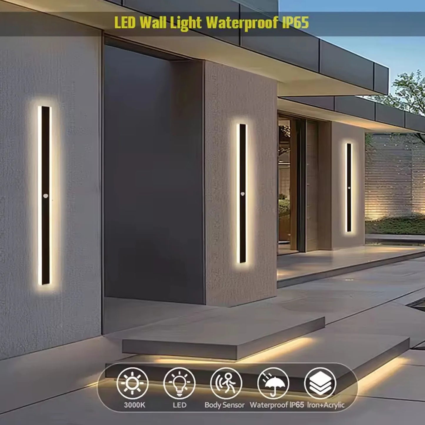 AuraLux - LED Outdoor Wall Light with Motion Sensor
