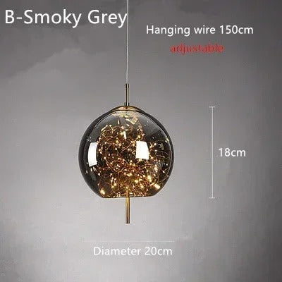 LumiDecor - Nordic Glass Bedside Pendant Light – Artistic Star-Inspired Lamp