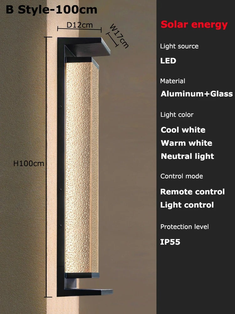 SunBeam Outdoor Solar Wall Light - Waterproof and Motion-Sensing