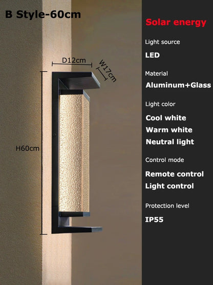 SunBeam Outdoor Solar Wall Light - Waterproof and Motion-Sensing