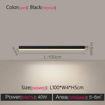Modern Long Strip LED Ceiling Light - Surface Mounted Minimalist Aisle Lamp for Living Room & Bedroom