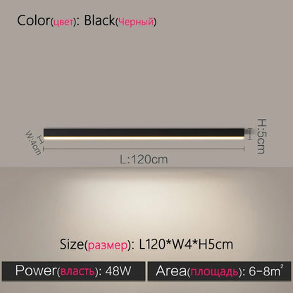 Modern Long Strip LED Ceiling Light - Surface Mounted Minimalist Aisle Lamp for Living Room & Bedroom