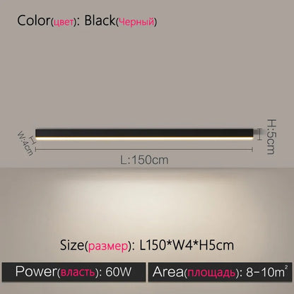 Modern Long Strip LED Ceiling Light - Surface Mounted Minimalist Aisle Lamp for Living Room & Bedroom