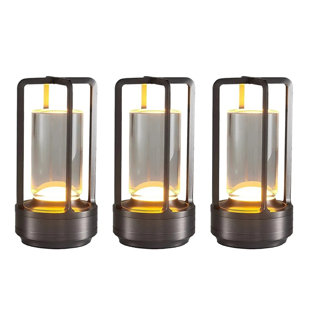 Modern Aluminum Wireless LED Table Lamp,  Rechargeable Desk Light, Outdoor Ambiance Lantern