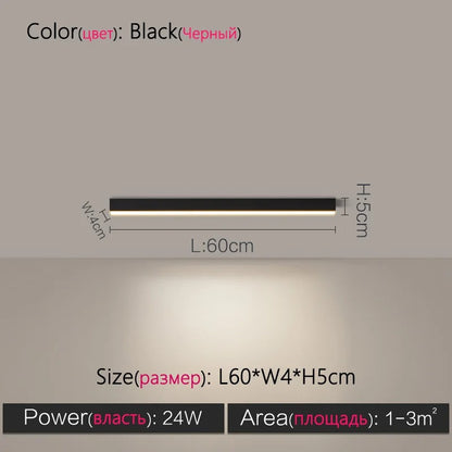 Modern Long Strip LED Ceiling Light - Surface Mounted Minimalist Aisle Lamp for Living Room & Bedroom
