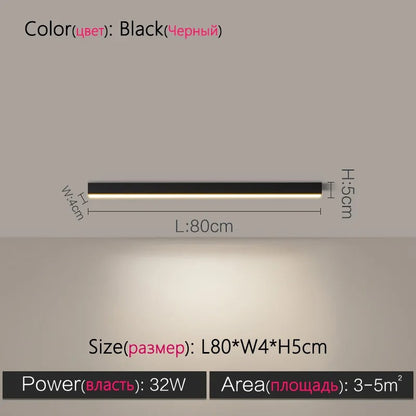 Modern Long Strip LED Ceiling Light - Surface Mounted Minimalist Aisle Lamp for Living Room & Bedroom