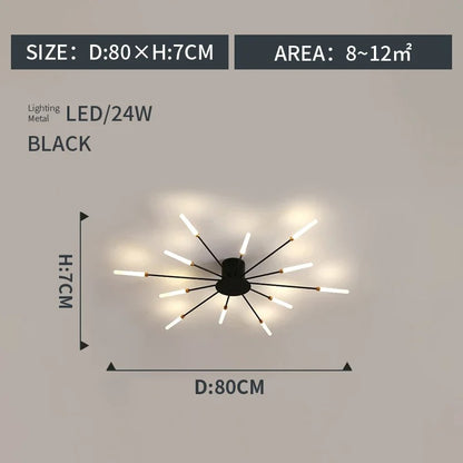 LumiereLux Rotating LED Fireworks Ceiling Light - Italian Luxury Design