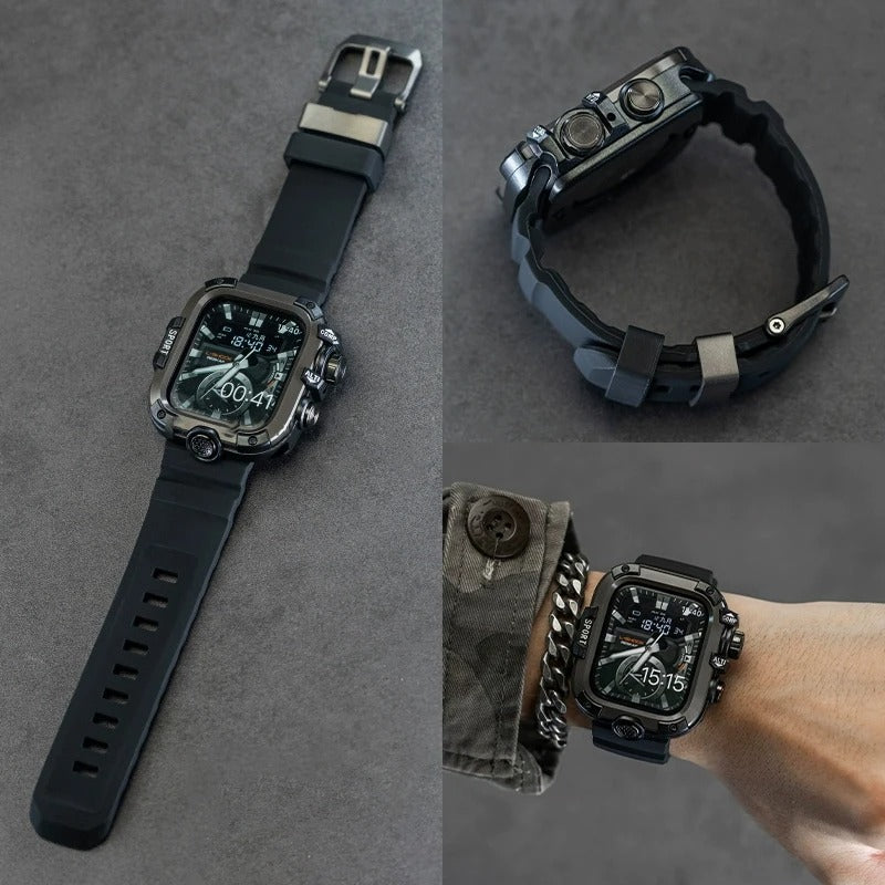 ToughCase - Armor Metal Case with Strap for Apple Watch Series 5–9