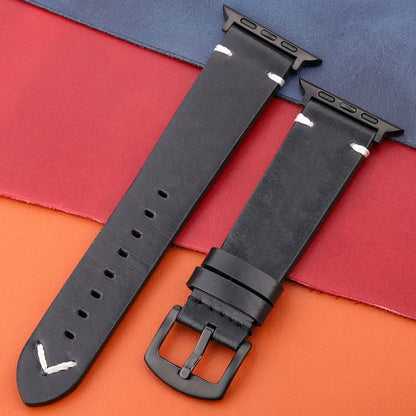 LuxeCraft - Genuine Leather Watch Strap for Apple Watch Series SE & 4–7