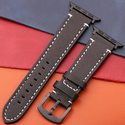LuxeCraft - Genuine Leather Watch Strap for Apple Watch Series SE & 4–7