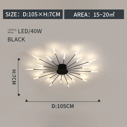 LumiereLux Rotating LED Fireworks Ceiling Light - Italian Luxury Design