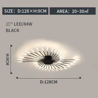 LumiereLux Rotating LED Fireworks Ceiling Light - Italian Luxury Design