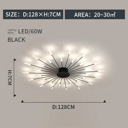 LumiereLux Rotating LED Fireworks Ceiling Light - Italian Luxury Design