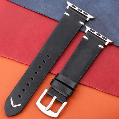 LuxeCraft - Genuine Leather Watch Strap for Apple Watch Series SE & 4–7
