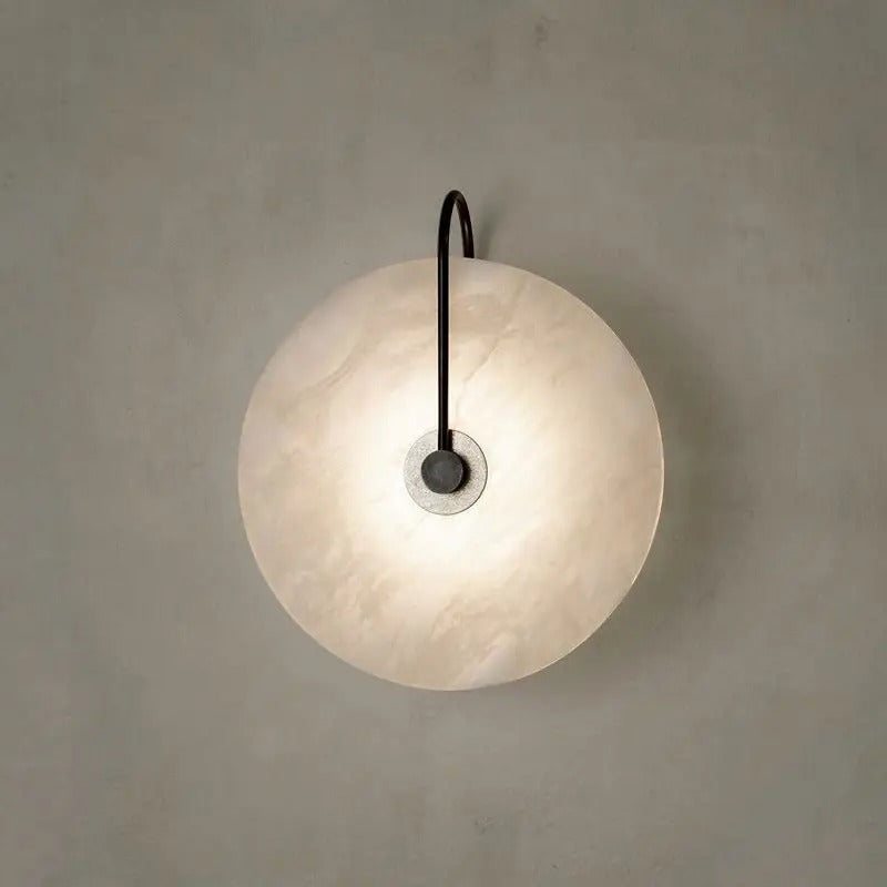 SereneLux - Modern Stone LED Circle Wall Lamp for Bedroom & Living Room