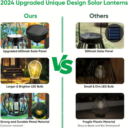 BrightGlow - Hanging Solar Lights Outdoor Decor Waterproof