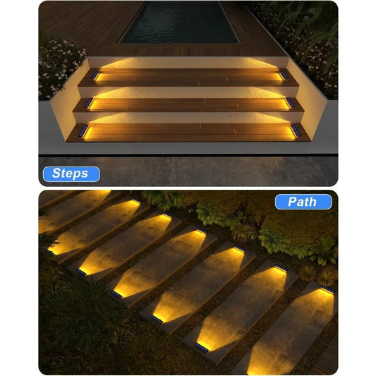 BrightGuard - LED Solar Stair Step Lights Outdoor Waterproof