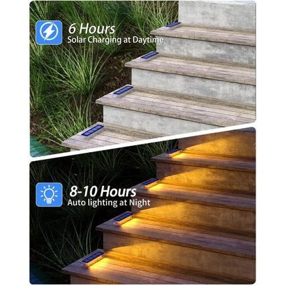 BrightGuard - LED Solar Stair Step Lights Outdoor Waterproof