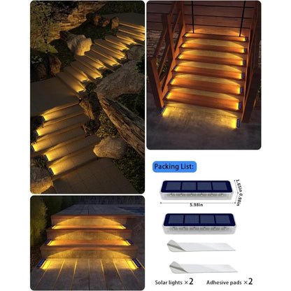 BrightGuard - LED Solar Stair Step Lights Outdoor Waterproof