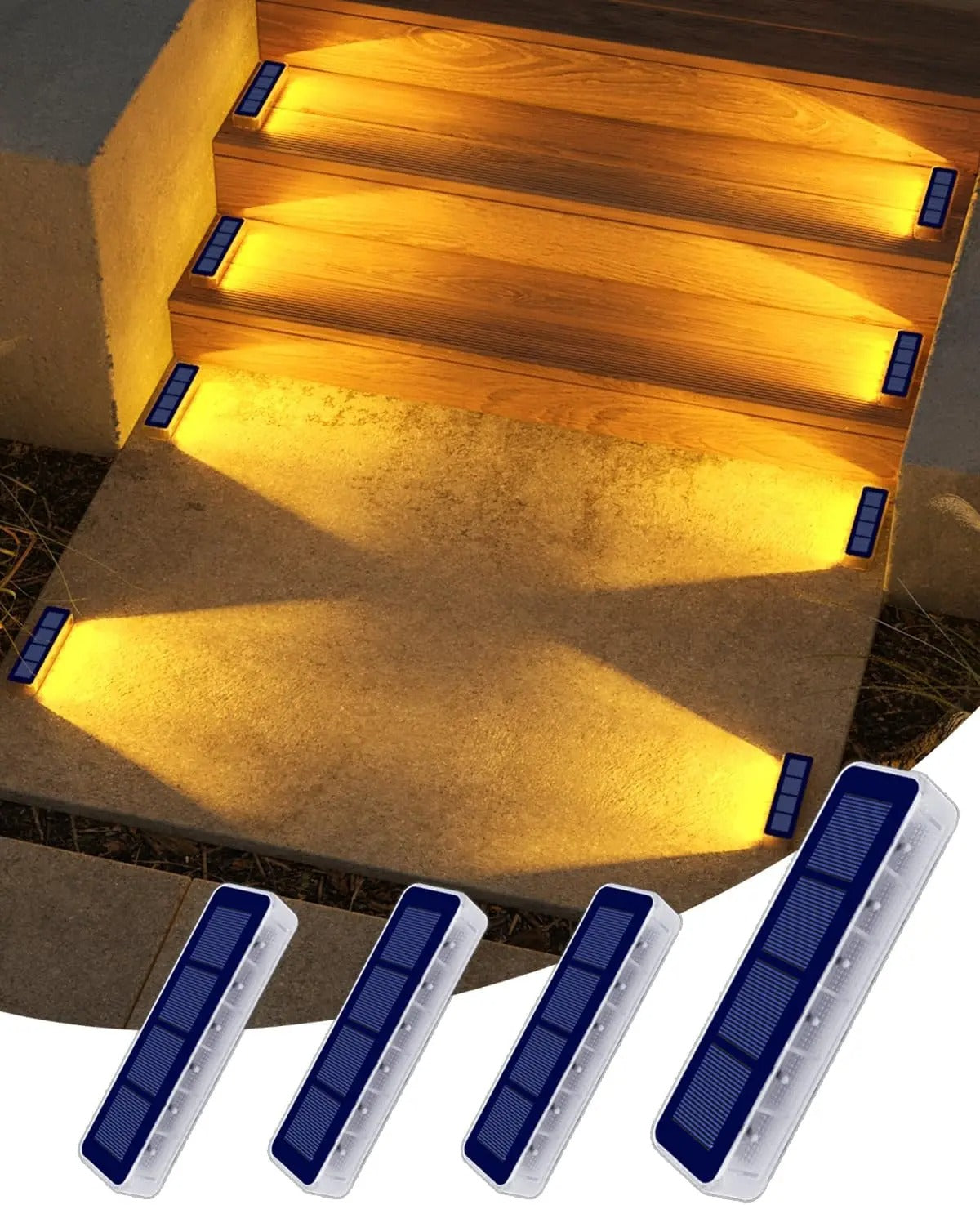 BrightGuard - LED Solar Stair Step Lights Outdoor Waterproof