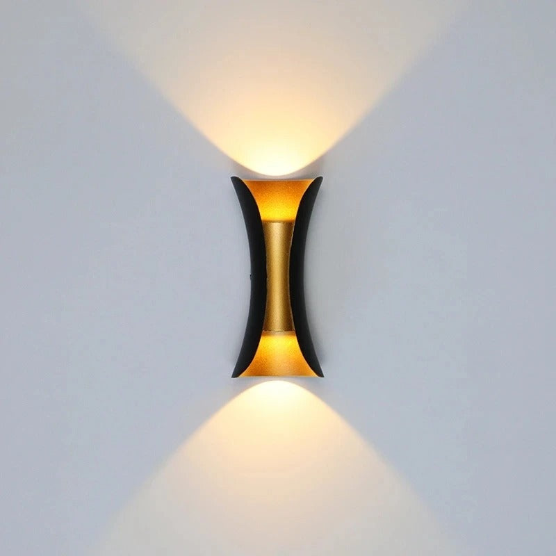 BrightHome - Modern Curved Indoor/Outdoor Waterproof LED Wall Lights, Aluminum