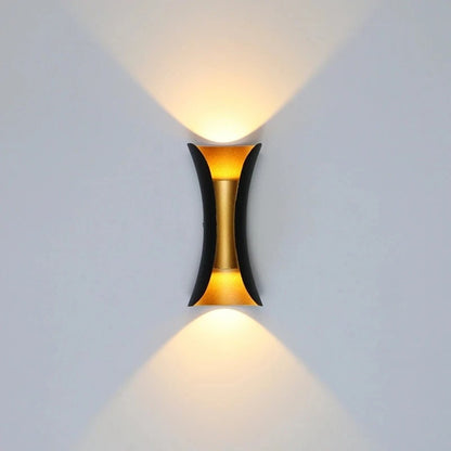 BrightHome - Modern Curved Indoor/Outdoor Waterproof LED Wall Lights, Aluminum