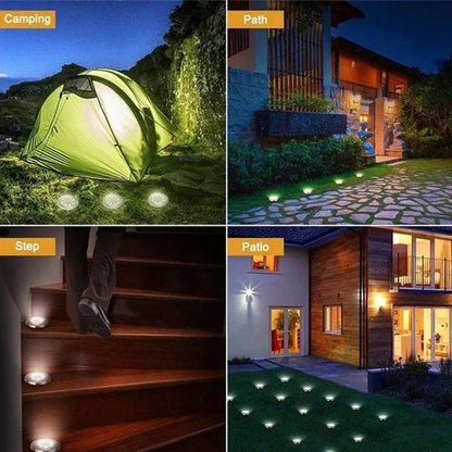 BrightPath - 20 LEDs Solar Ground Lights Outdoor Waterproof