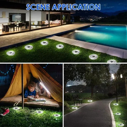BrightPath - 20 LEDs Solar Ground Lights Outdoor Waterproof