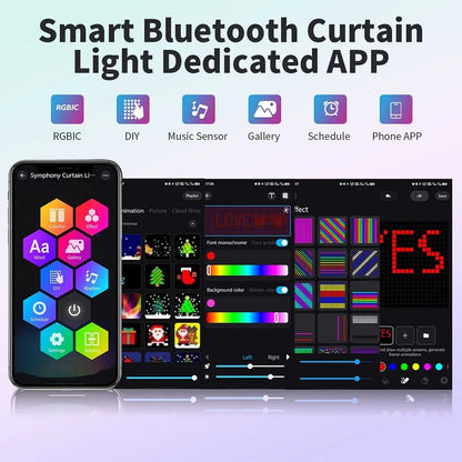 Brightify - 400LED Smart Curtain String Lights with App & Music Sync