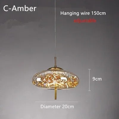 LumiDecor - Nordic Glass Bedside Pendant Light – Artistic Star-Inspired Lamp