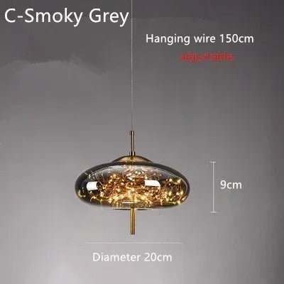 LumiDecor - Nordic Glass Bedside Pendant Light – Artistic Star-Inspired Lamp