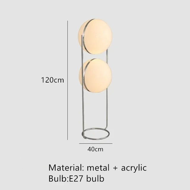 NovaDecor - Modern Chrome Floor Lamp with Acrylic Ball Shade