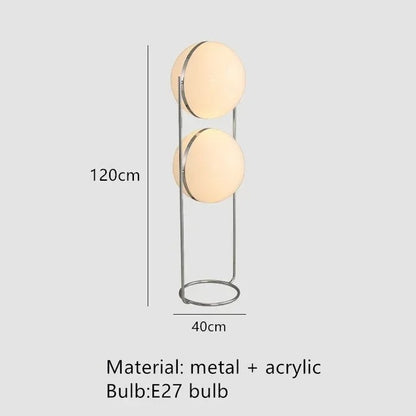 NovaDecor - Modern Chrome Floor Lamp with Acrylic Ball Shade