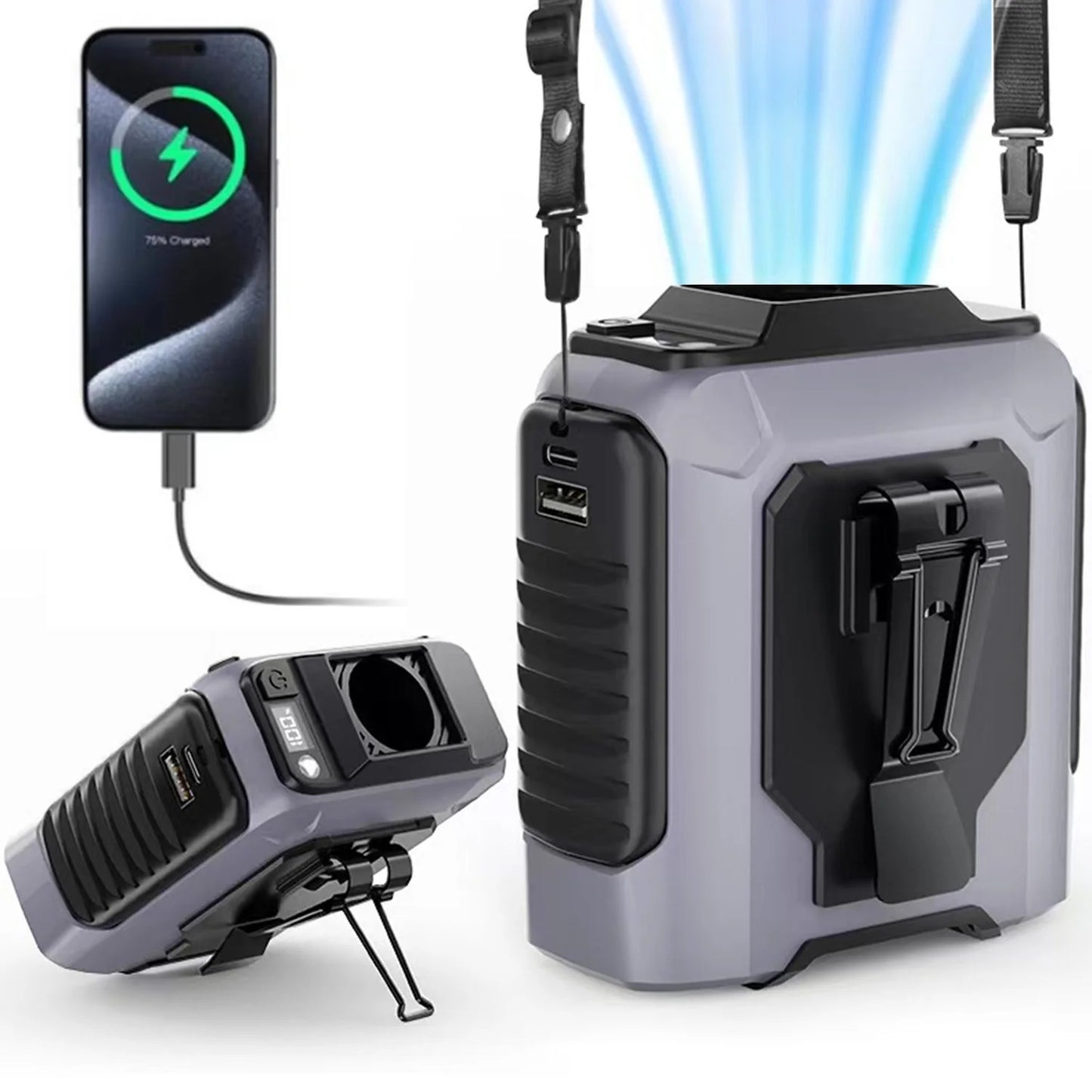ChillPro - Extra-Large Battery Wearable Waist Fan for Hands-Free Cooling