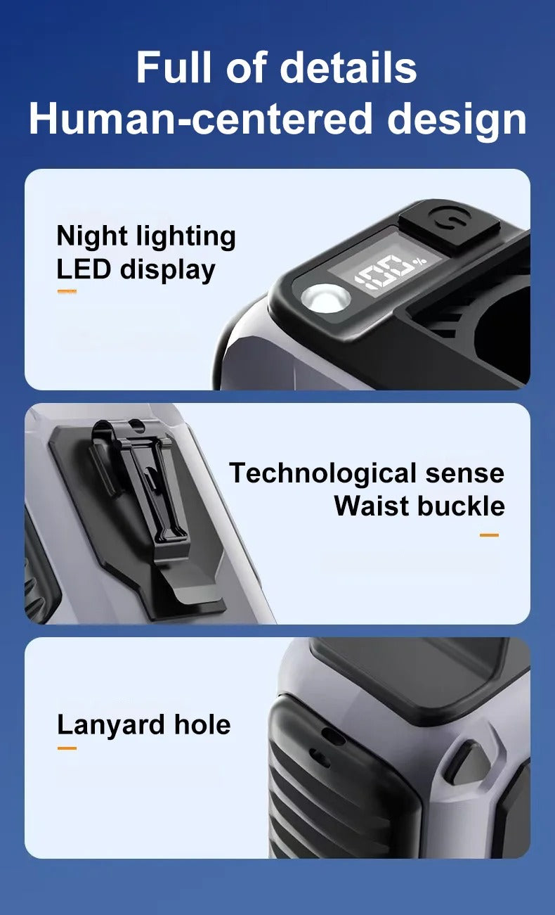 ChillPro - Extra-Large Battery Wearable Waist Fan for Hands-Free Cooling