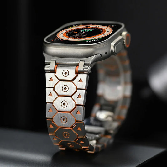 Chronos Links - Titanium Steel Watch Strap for Apple Watch (42–49mm)