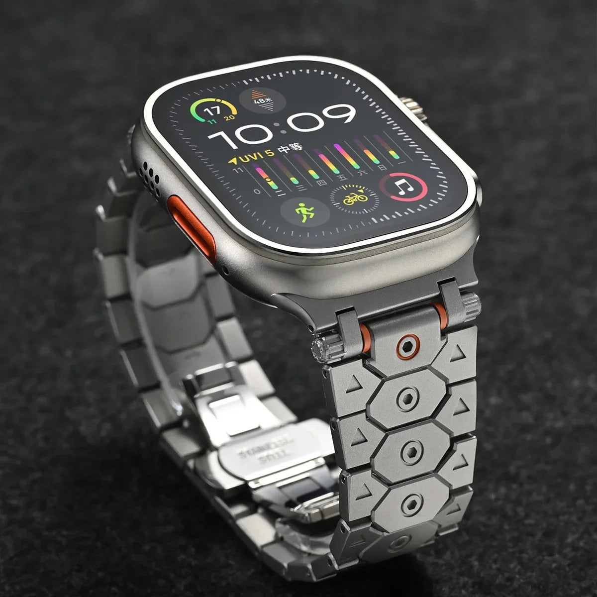 Chronos Links - Titanium Steel Watch Strap for Apple Watch (42–49mm)