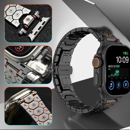 Chronos Links - Titanium Steel Watch Strap for Apple Watch (42–49mm)