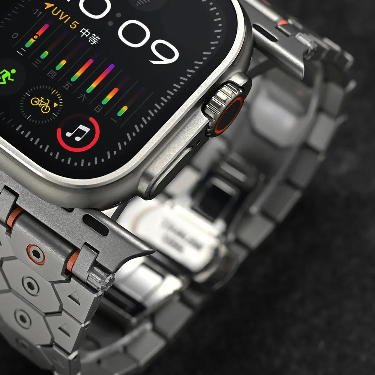 Chronos Links - Titanium Steel Watch Strap for Apple Watch (42–49mm)