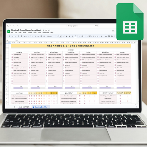 Cleaning & Chores Planner Spreadsheet