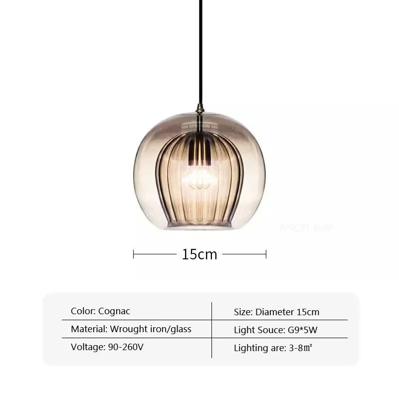 IlluminateLux Modern Glass LED Pendant Light for Dining & Home