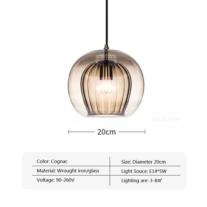 IlluminateLux Modern Glass LED Pendant Light for Dining & Home