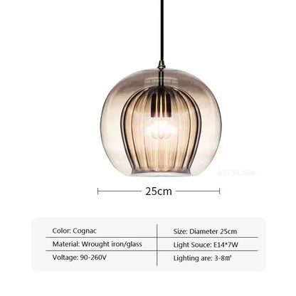 IlluminateLux Modern Glass LED Pendant Light for Dining & Home