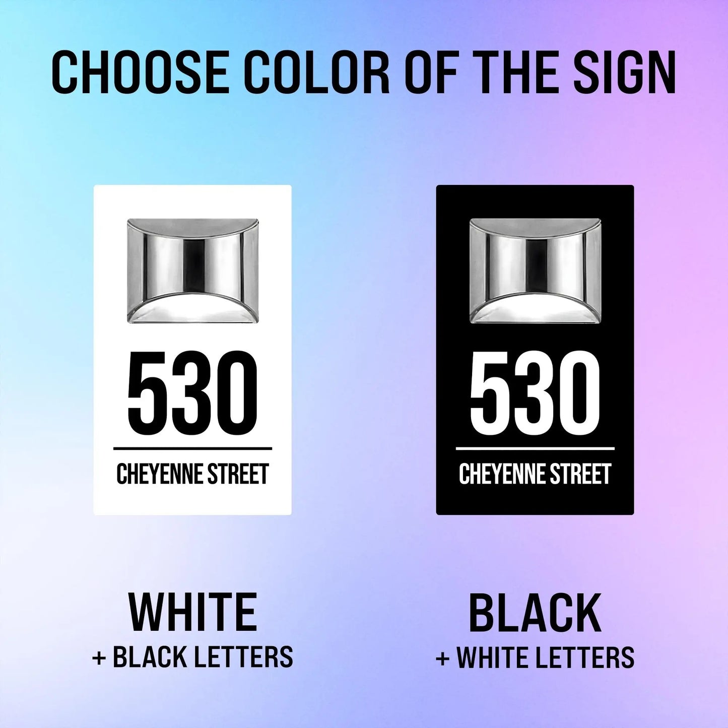 Custom Solar LED House Number Sign - Personalized UV Printed, Illuminated, Waterproof Outdoor Wall Door Sign