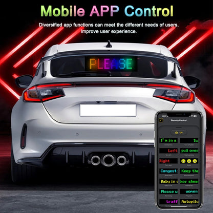 Customizable Car LED Sign - Flexible RGB Display with Bluetooth App Control, DIY Programmable Message Screen