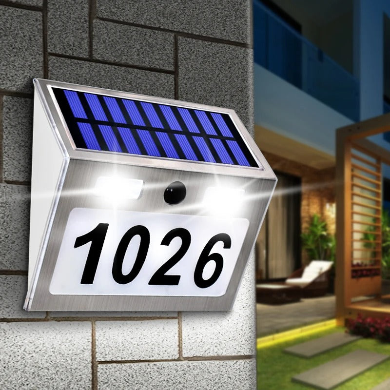 Customizable Solar House Number Light - Stainless Steel 200LM LED with Motion Sensor for Home Garden Door