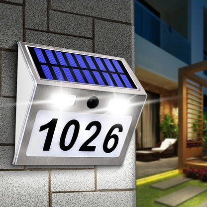 Customizable Solar House Number Light - Stainless Steel 200LM LED with Motion Sensor for Home Garden Door