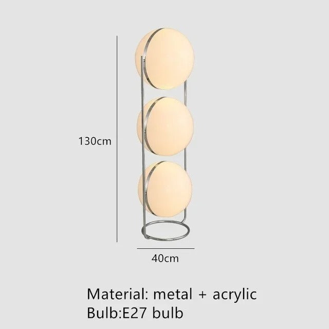 NovaDecor - Modern Chrome Floor Lamp with Acrylic Ball Shade
