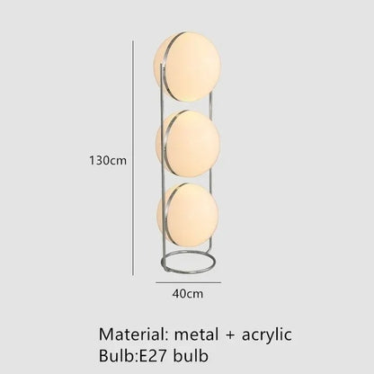 NovaDecor - Modern Chrome Floor Lamp with Acrylic Ball Shade
